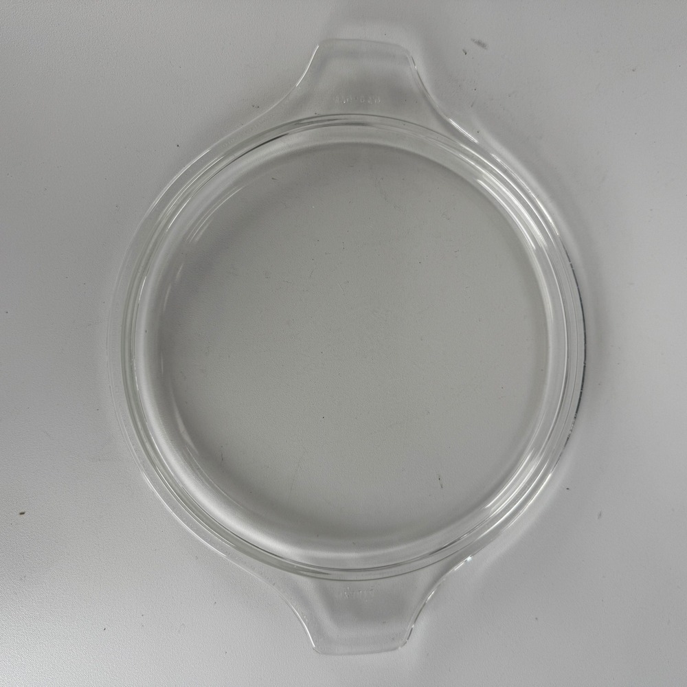 Vintage Pyrex Clear Glass Replacement Lid 475-C 15 Round Casserole Tab Handles